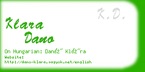 klara dano business card